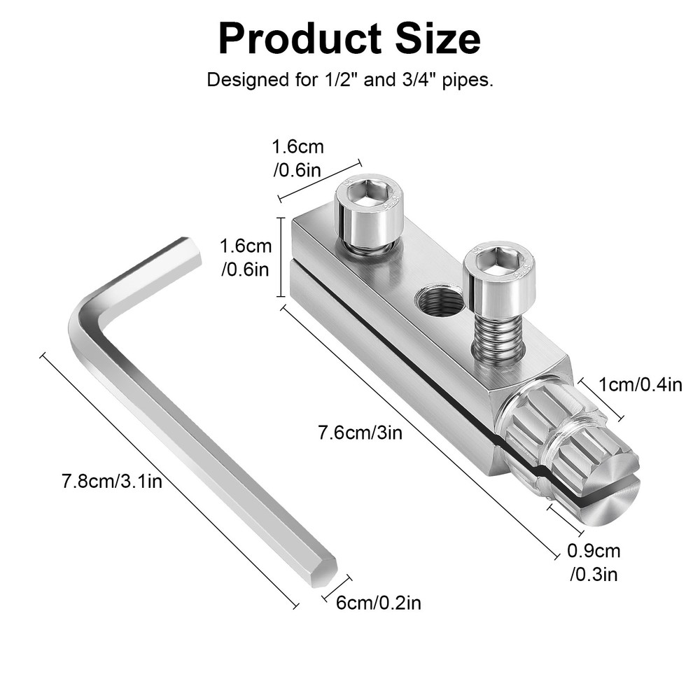 2x 1/2" 3/4" Broken Pipe Extractor Adjustable Faucet Valve Thread Remover Tool