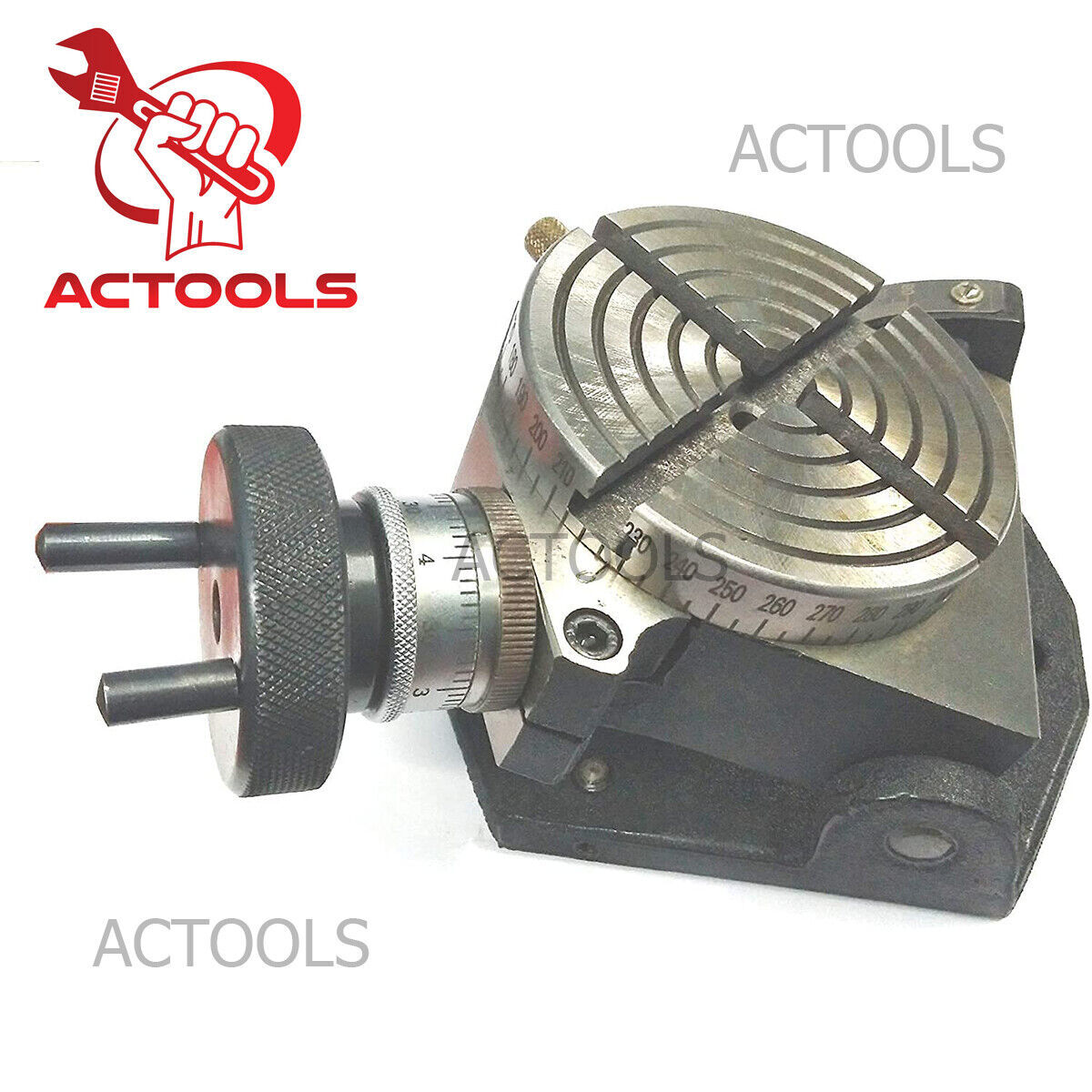 Tilting Rotary Table 4"100mm + 80mm Chuck Independent 4 Jaws+ Back Plate+ T-nuts