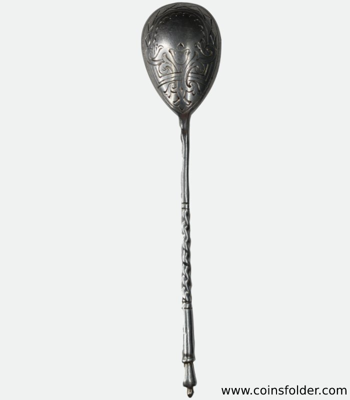 Antique Russian sterling silver teaspoon dated 1984 #4