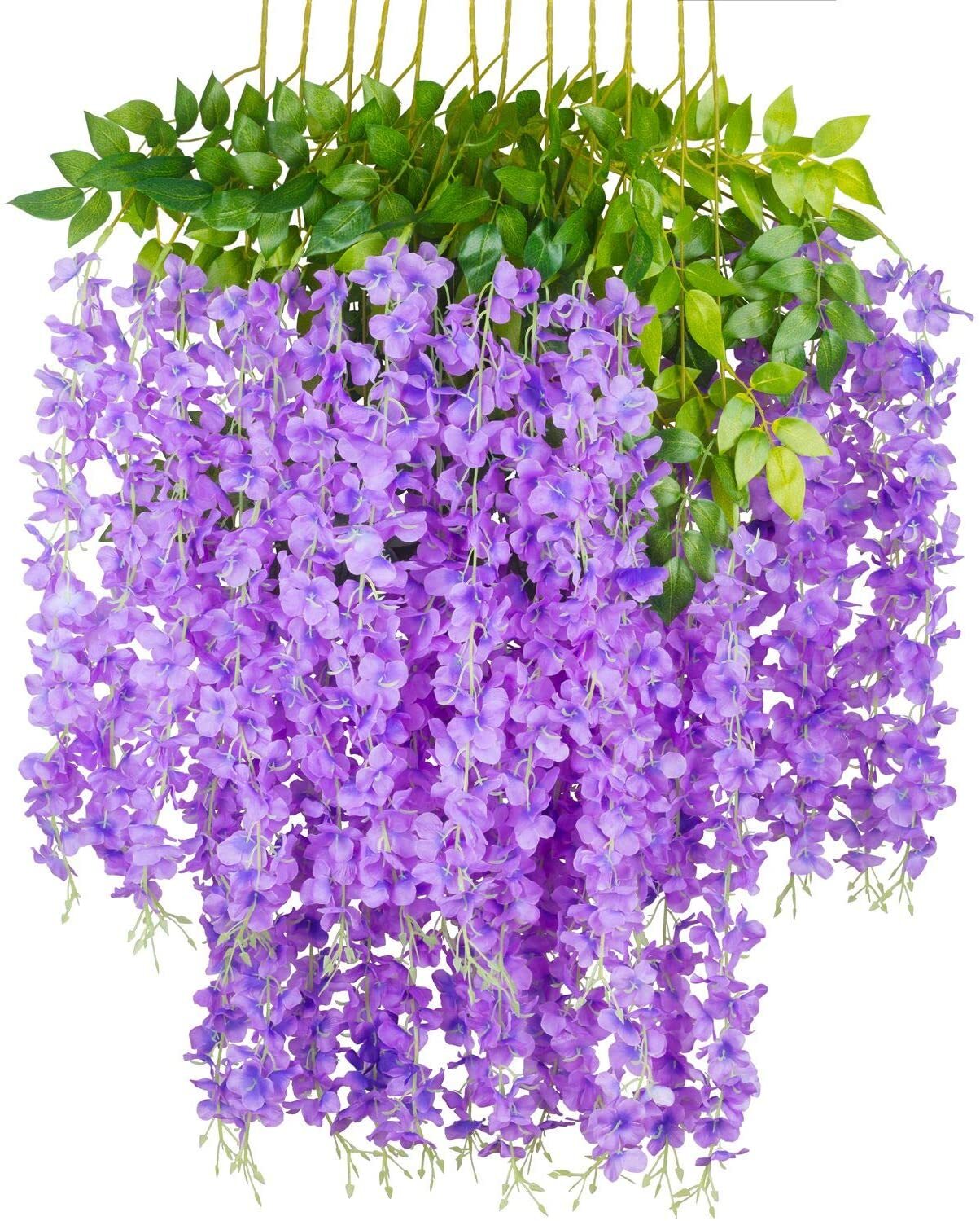 24× Artificial Wisteria Vine Hanging Flower 3.6 Ft Wedding Garden Colorful USA