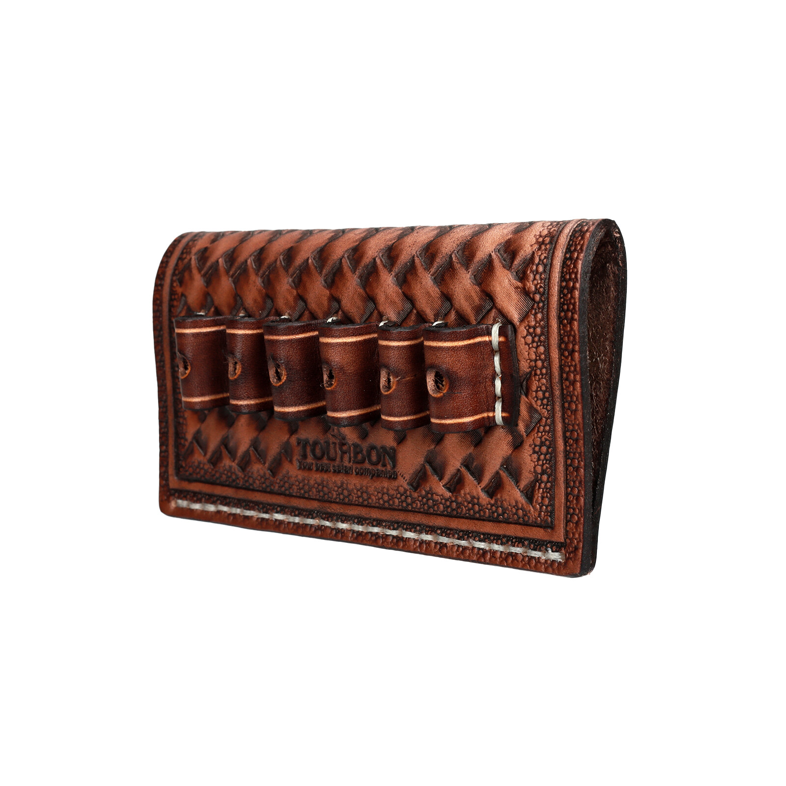 TOURBON 6 Rounds Leather .38/.357/44 Mag Rifle Ammo Belt Holster Slide Gift US