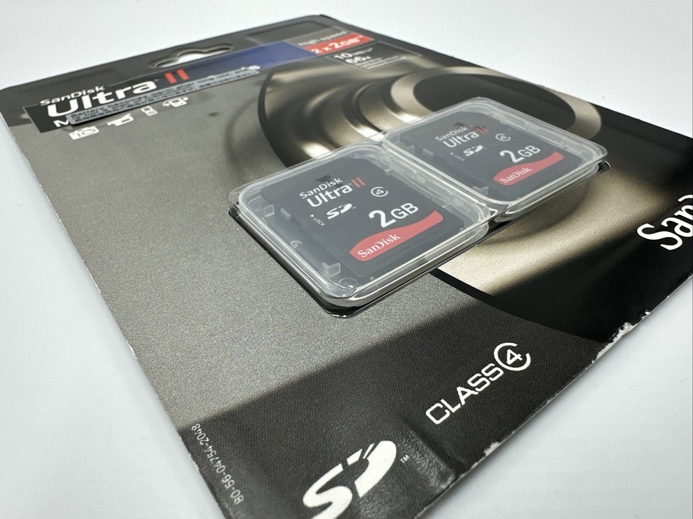 SanDisk Ultra II Multi-Pack SD Cards Class 4. 2X2GB New & Sealed!