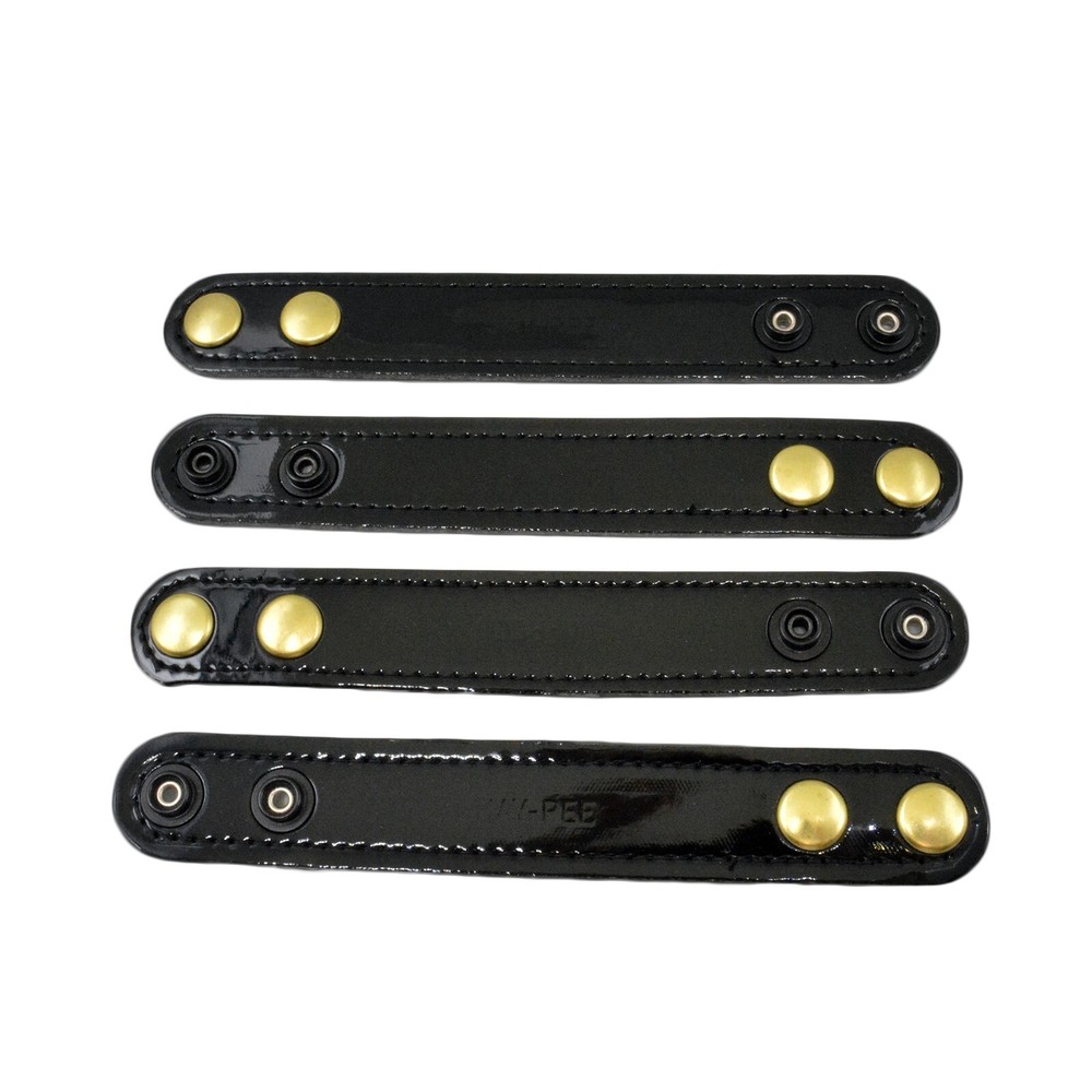 Jay-Pee Leather Clarino High Gloss 1" Belt Keeper Loop - 4 Pack Brass Snap