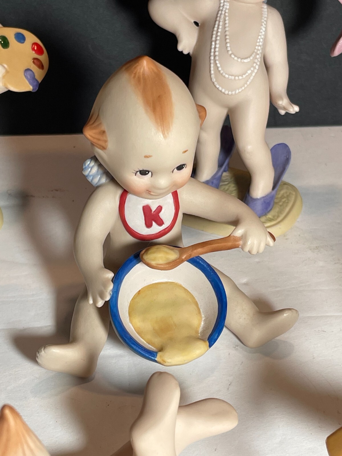 KEWPIE Baby Cupid Bisque Porcelain Figurine - 9 Figurines by Jesco, 1990 pre-own