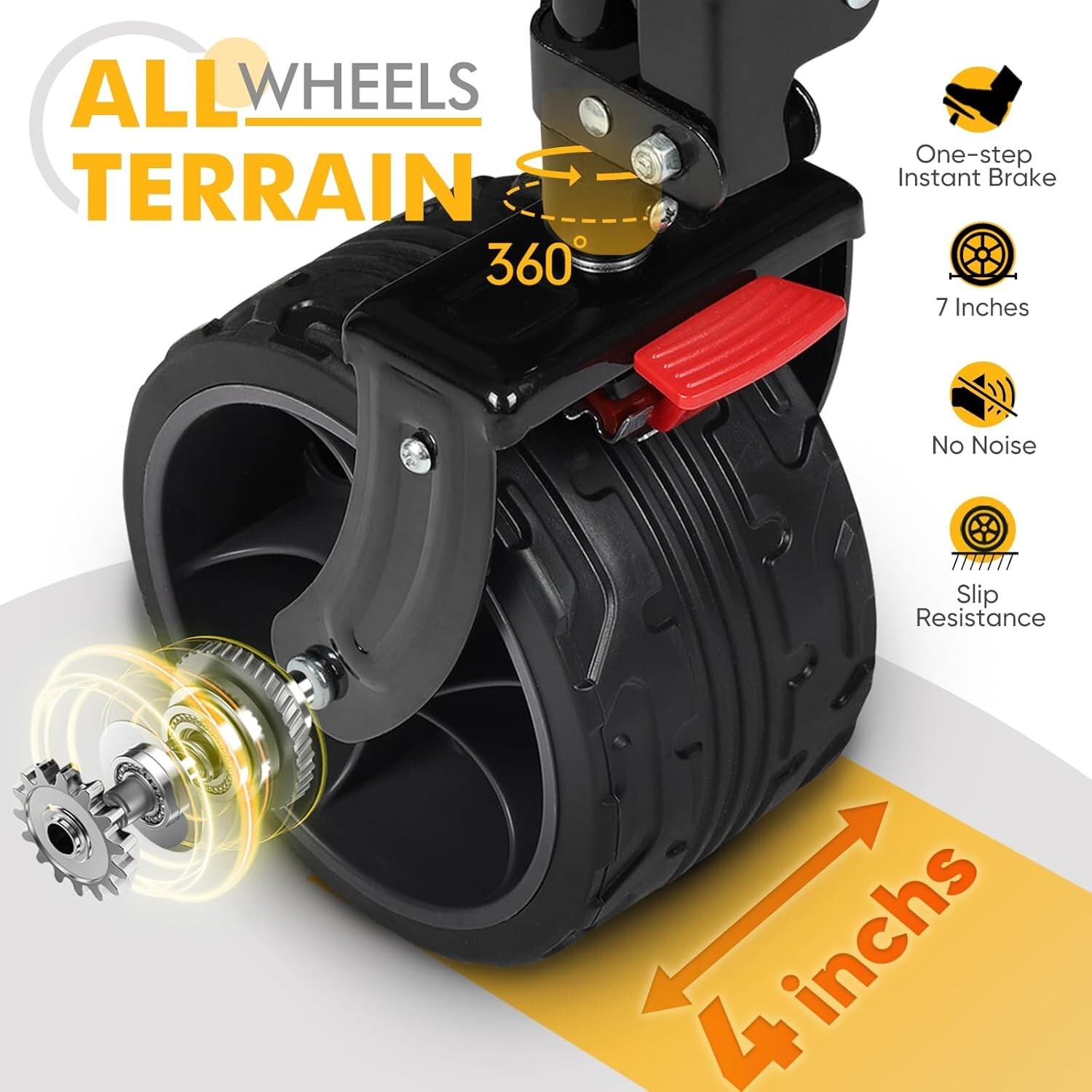 Heavy Duty Folding Wagon All-terrain Wheels For Camping, Sports, Garden,black