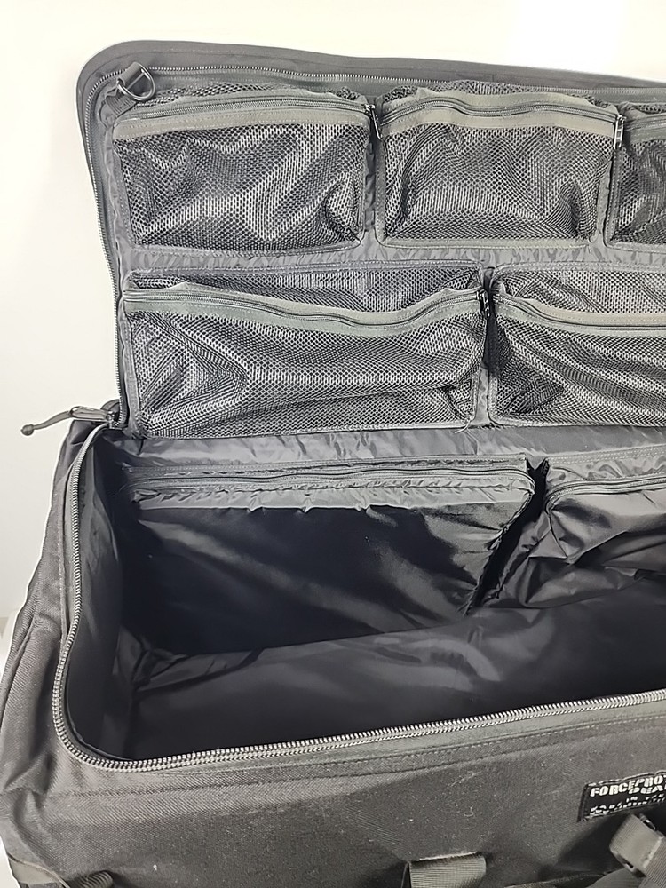 Force Protector Deployment Bag Military Black Rolling Padded Duffle Bag