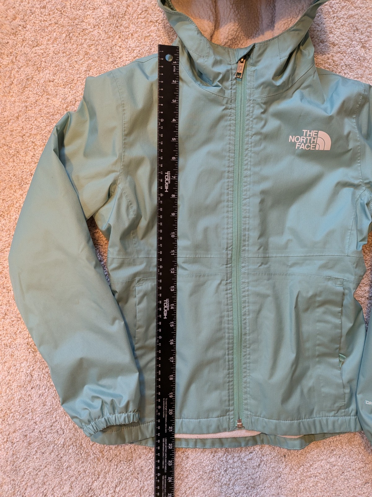 The North Face Wind Breaker Rain Jacket Girls Medium 10 Sherpa Warm Dry Vent