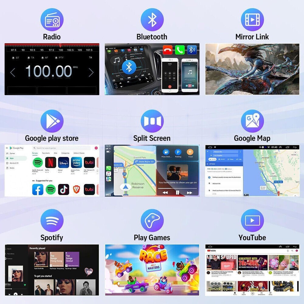 For 2002-2005 Dodge Ram Apple CarPlay Car Radio 8-Core 64GB Android 15 GPS WIFI