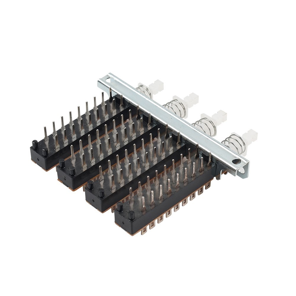 Interlock Push Button Switch Piano Type 18 Pin 4 Row