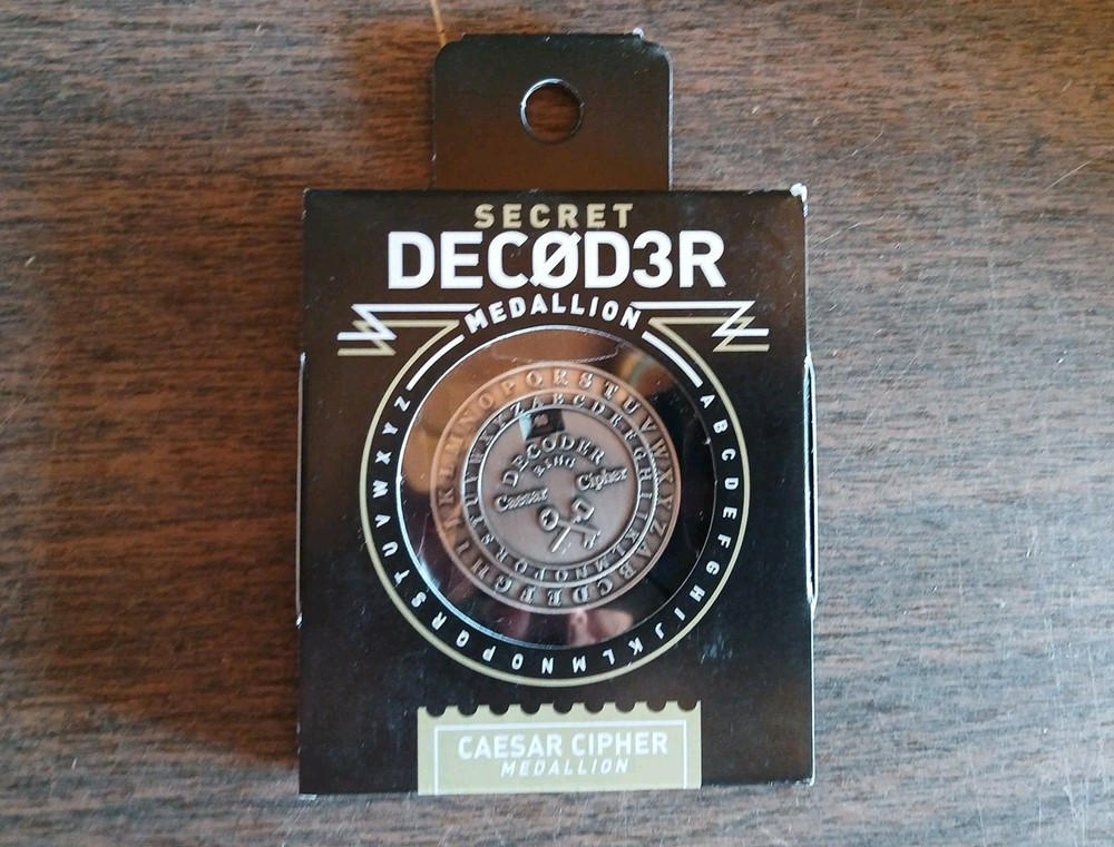Retroworks Caesar Cipher Medallion Secret Decoder Original New