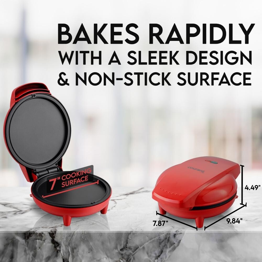 Courant 7-inch Personal Griddle and Pizza Maker - Red