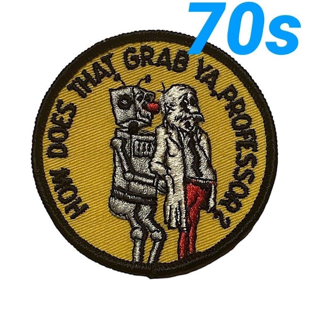 Vintage 70s Erotic Patch Robot Professor Deadstock Unique Rare