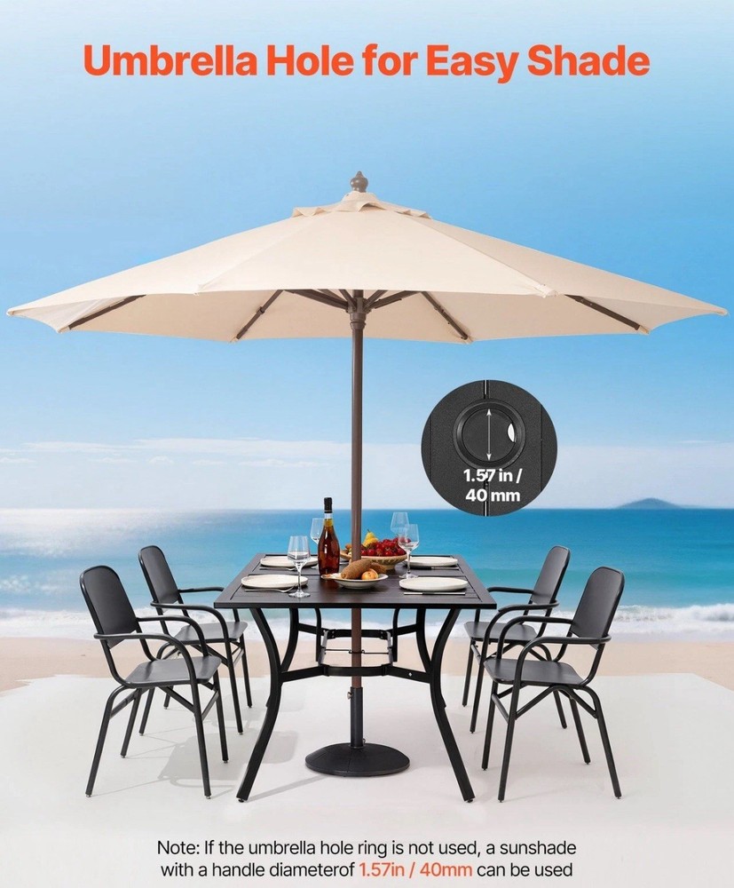 Outdoor Dining Table 60"X35", Rectangle Patio Dining Table