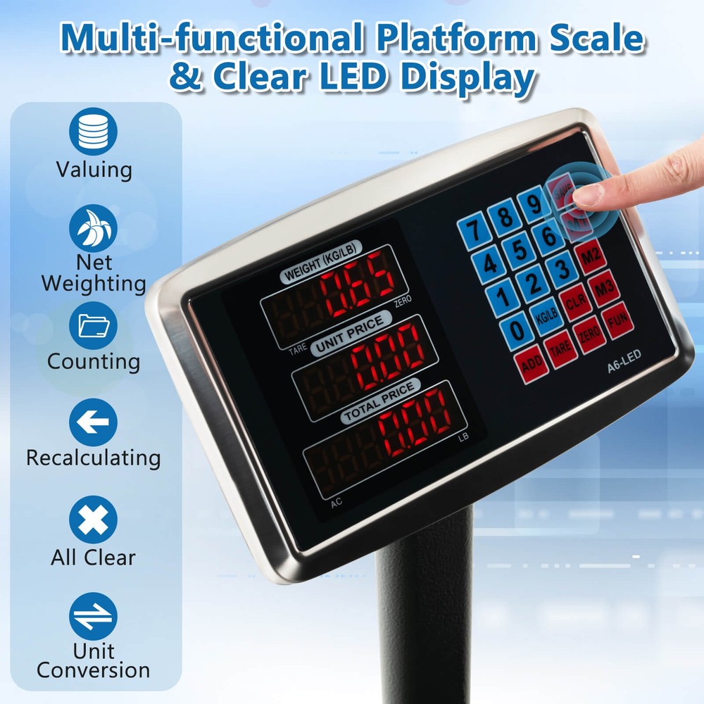 Computing Digital Platform Scale w/ Price Calculator LB/KG Unit Conversion