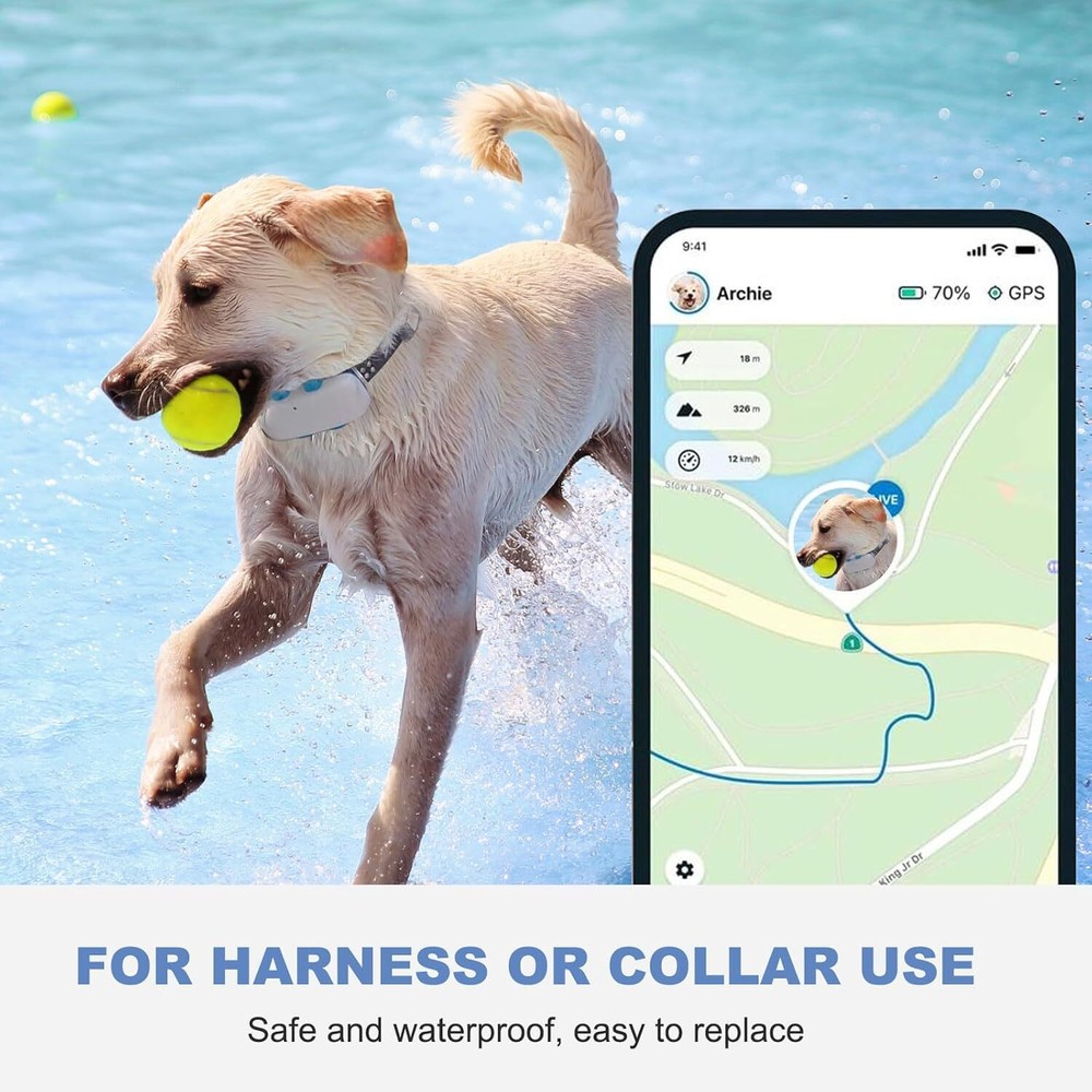 4-Pack Dog GPS Tracker Clips - Compatible with Tractive GPS & Activity Tracker