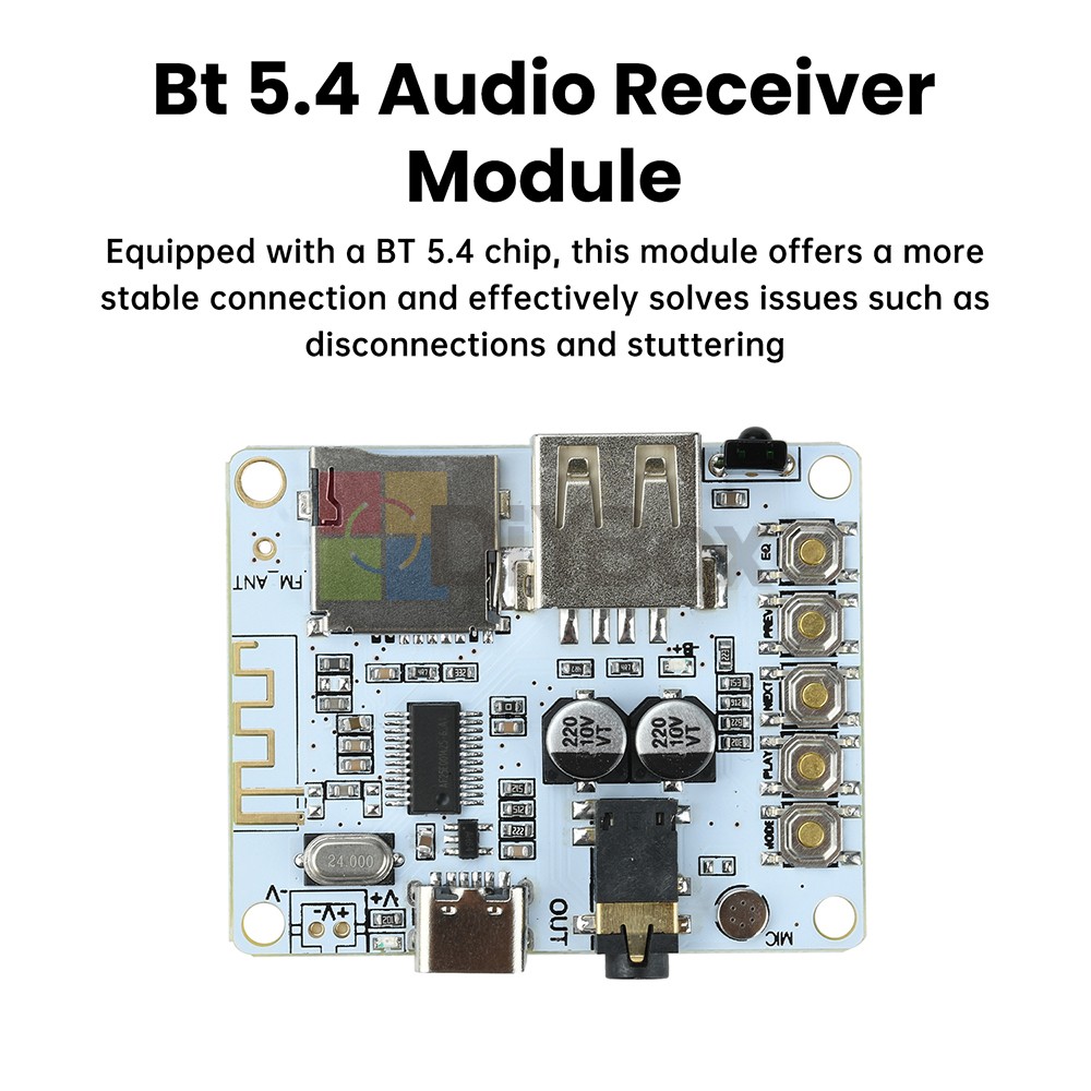 Bluetooth 5.4 Audio Receiver Board MP3 Lossless Decoder Decoding Module Type-C
