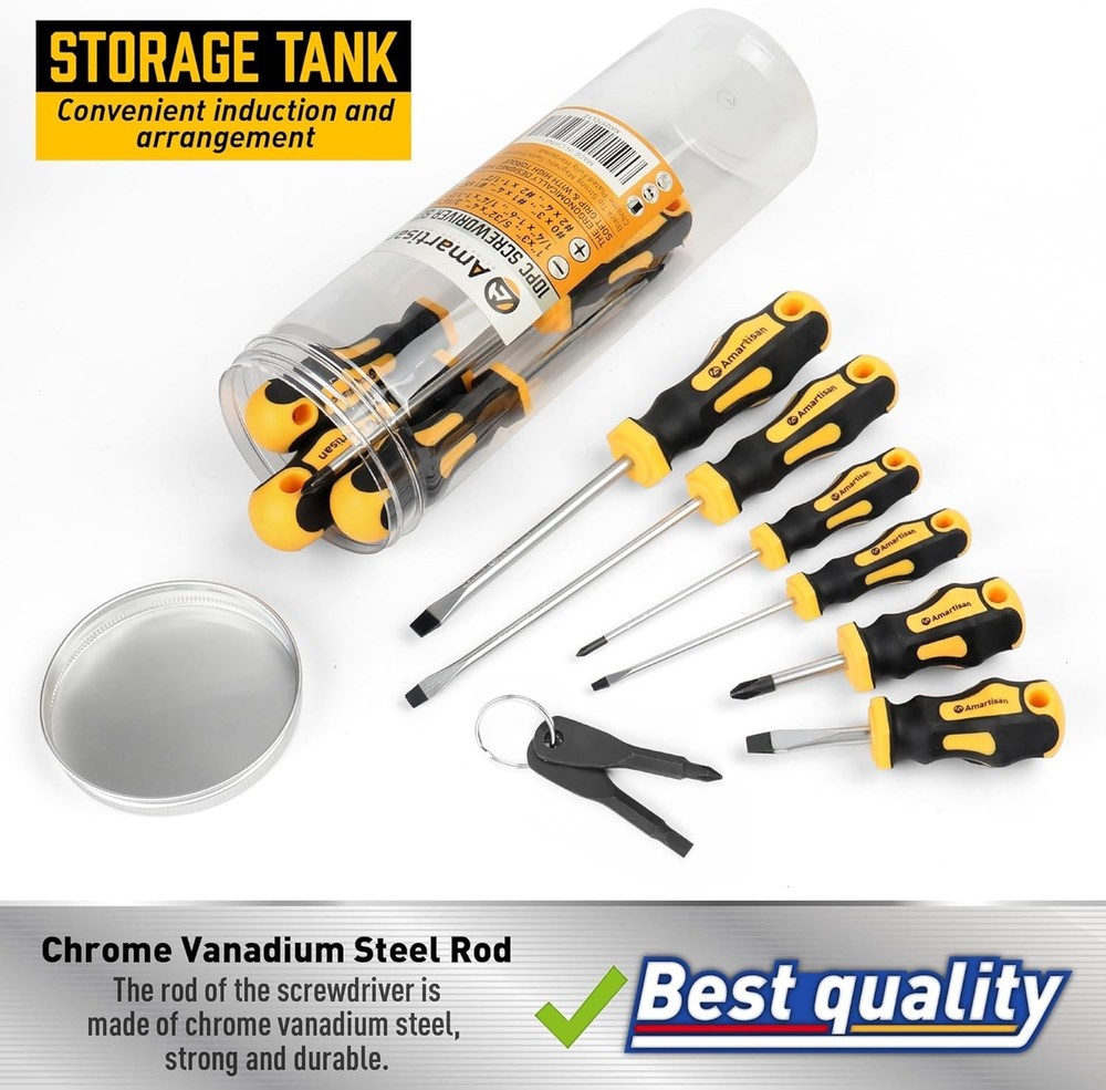 Amartisan 10-Piece Magnetic Screwdrivers Set