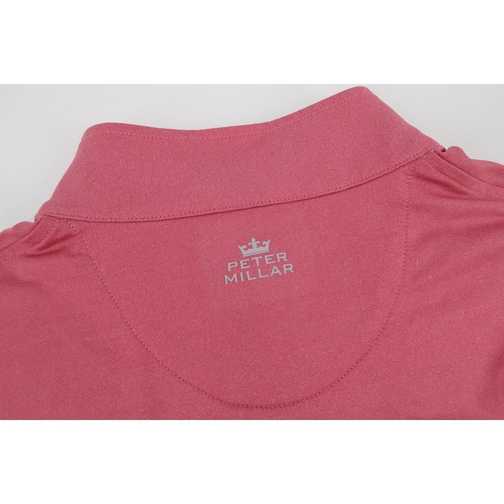 Peter Millar Melange Performance 1/4 Zip Pullover Mens Medium Red Stretch