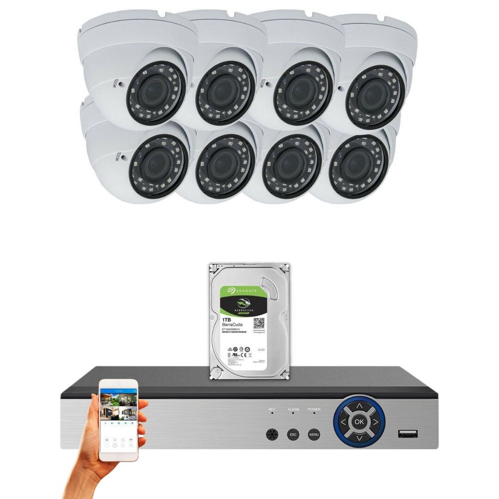 Evertech 16 Channel HD DVR 8x 1080p Night Vision Outdoor Security Camera System