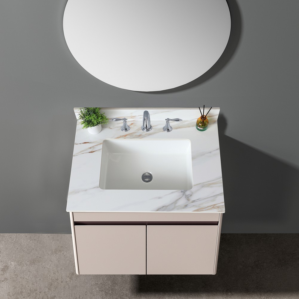 31Inch Marble Vanity Top Sintered Stone Undermount Rectangular Sink Backsplash