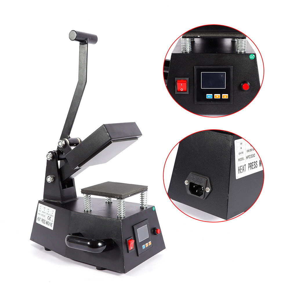 Universal Heat Press Machine 0-999s Timer 110V Hydraulic Machine Lcd Display