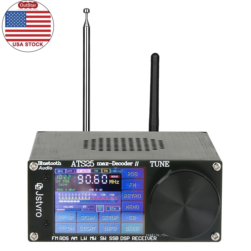 ATS25 Max Decoder II Bluetooth Full Radio Receiver 2.4-in FM SW SSB MW LW -US