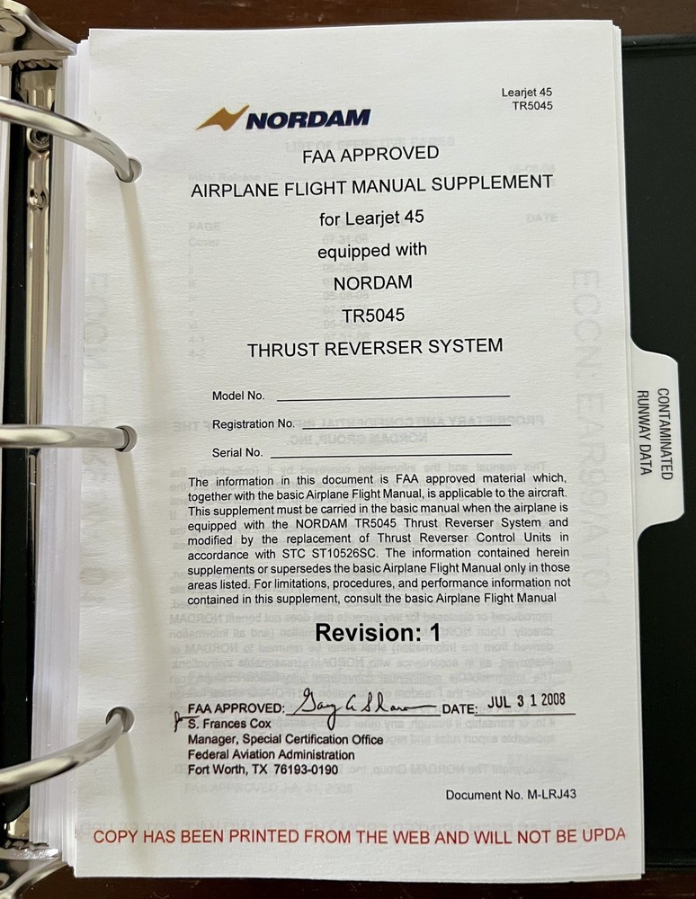 Learjet 75 Airplane Flight Manual (AFM)