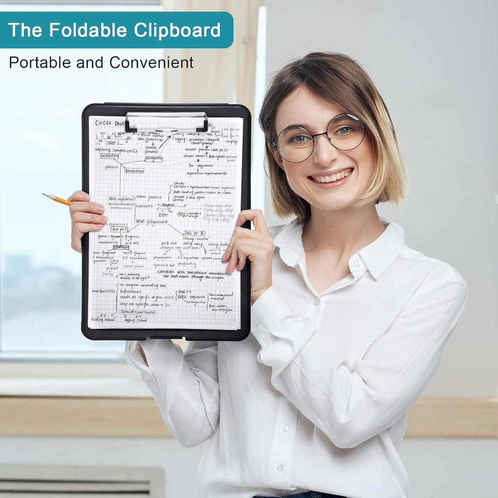 12 Pack Clipboard with Storage Foldable Plastic Nursing Clipboard 9.5x13.5"