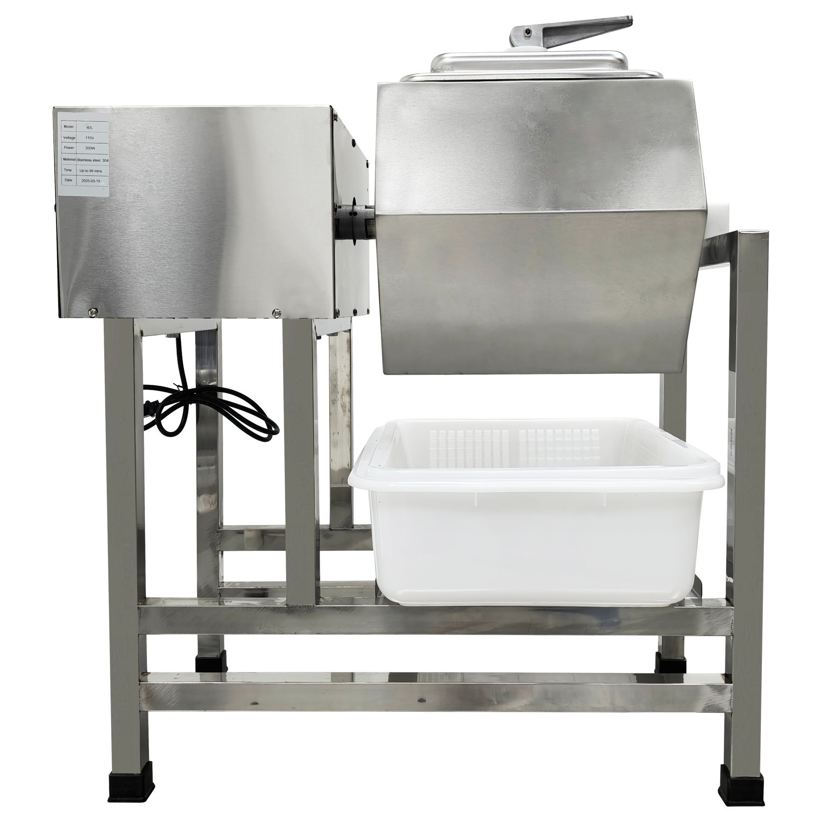 Commercial Meat Tumbler 110V Marinating Machine 38L Stainless Steel Hexagonal Ba