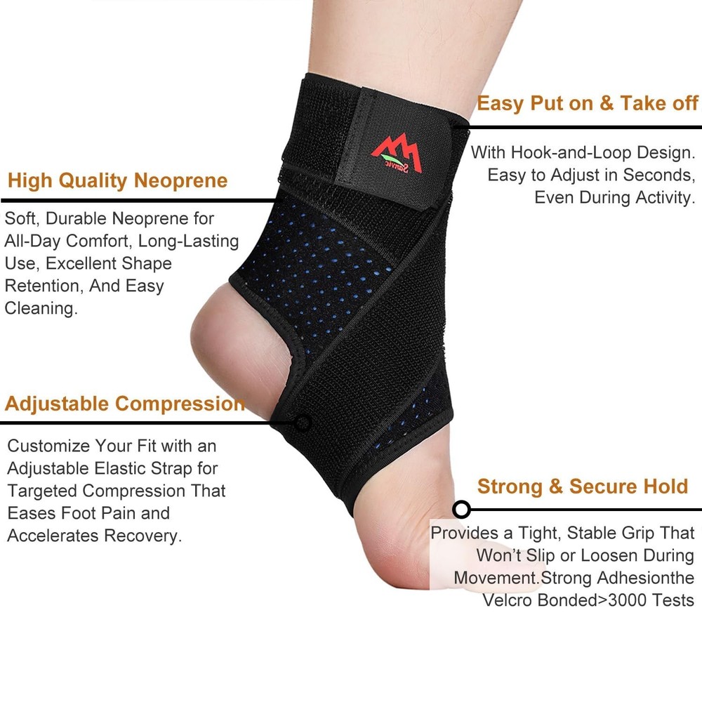 2 Packs Adjustable Ankle Brace for Sprained Ankle- Stabilizes Joints, Prevent...