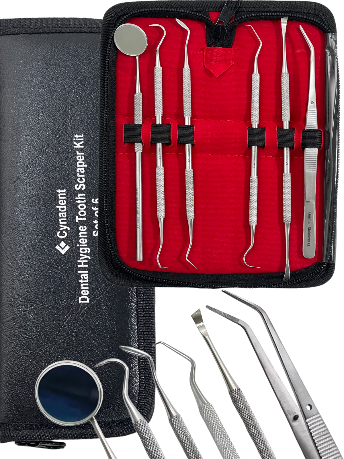 Premium Dental Instruments Scaler Tools Teeth Cleaning 5pc Oral Hygiene Deep Kit