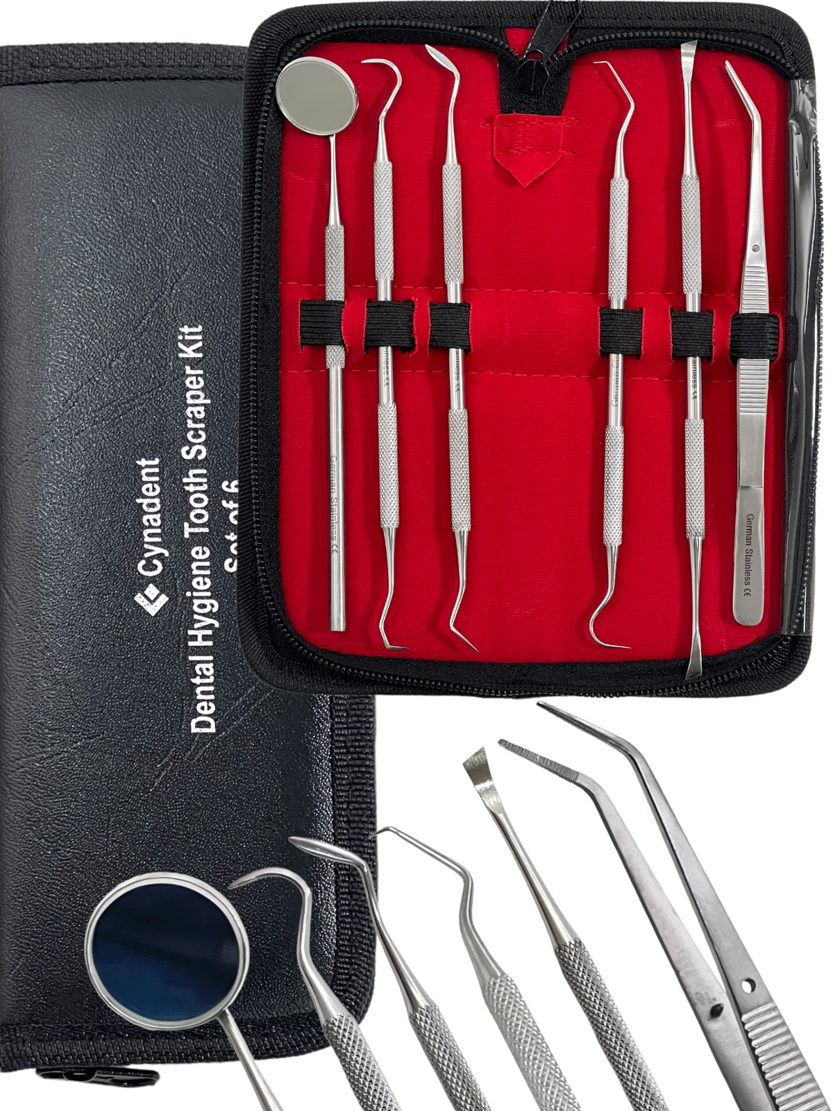 Premium Dental Instruments Scaler Tools Teeth Cleaning 6pc Oral Hygiene Deep Kit