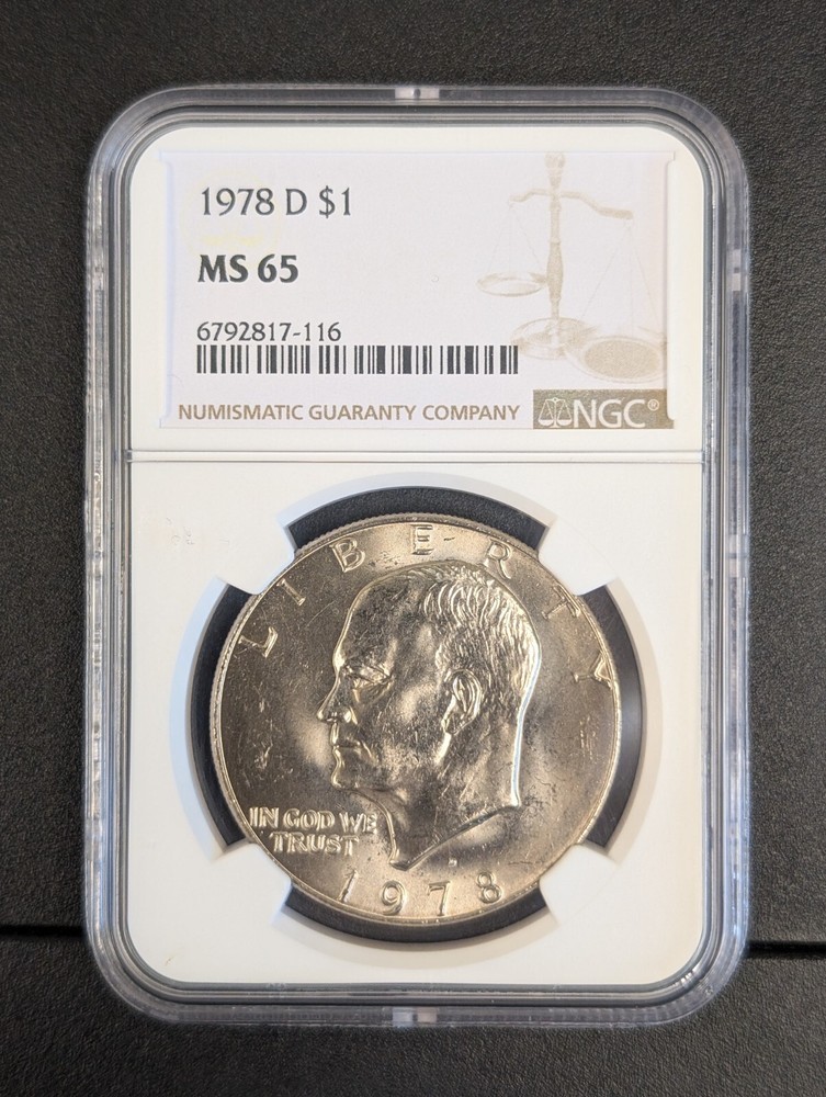 1978 D MS 65 Clad Eisenhower Dollar $1 - Price Guide $36