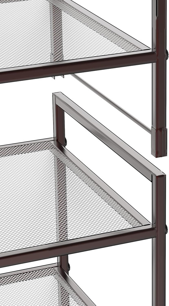 3-Tier Stackable Mesh Shoe Rack, Bronze