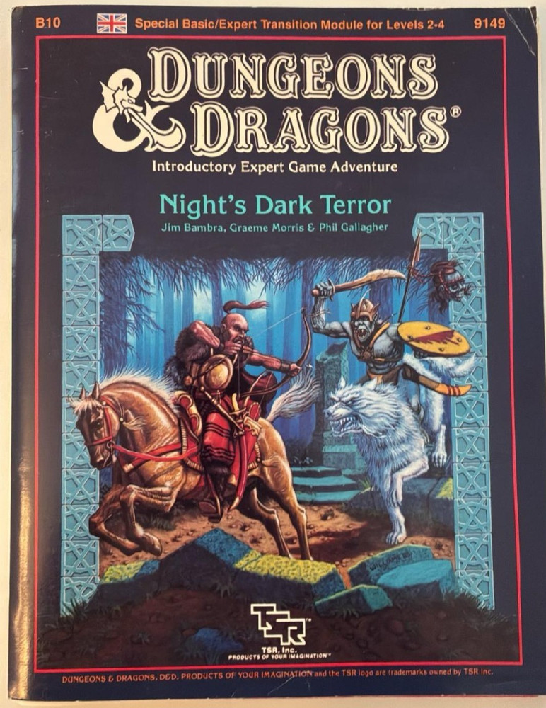 D&D B10 MODULE NIGHT'S DARK TERROR ORIGINAL FROM 1986 COMPLETE NICE MUST SEE