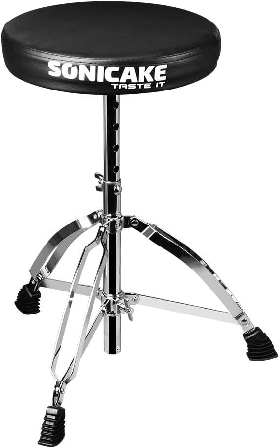 Compact Adjustable Drum Stool with Foldable Design - Perfect for Travel, Black