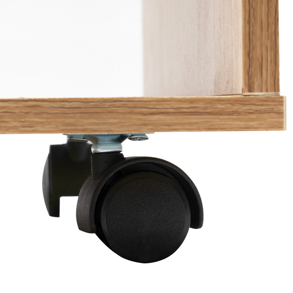 Filing Cabinet, Storage Shelf, Mobile Printer Stand Rubberwood