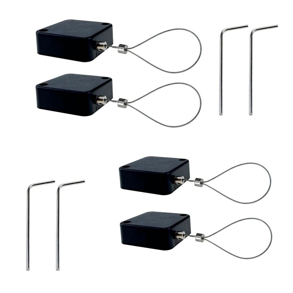 Retractable Cable Lock with Double-Sided Adhesive ABS Remote Control Security...