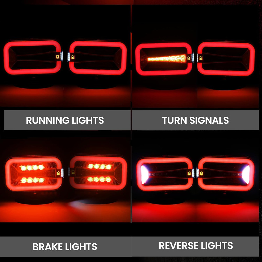 Magnetic Wireless Trailer Lights Kit - Rechargeable LED, Waterproof, 100FT Range