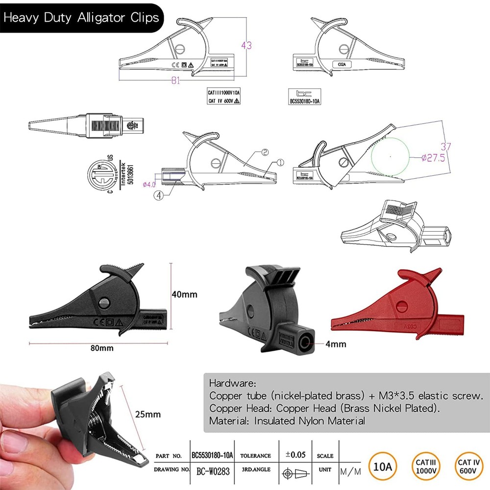 Young Dance 24 Pcs Multimeter Test Leads Set with Alligator Clips, Insulation...