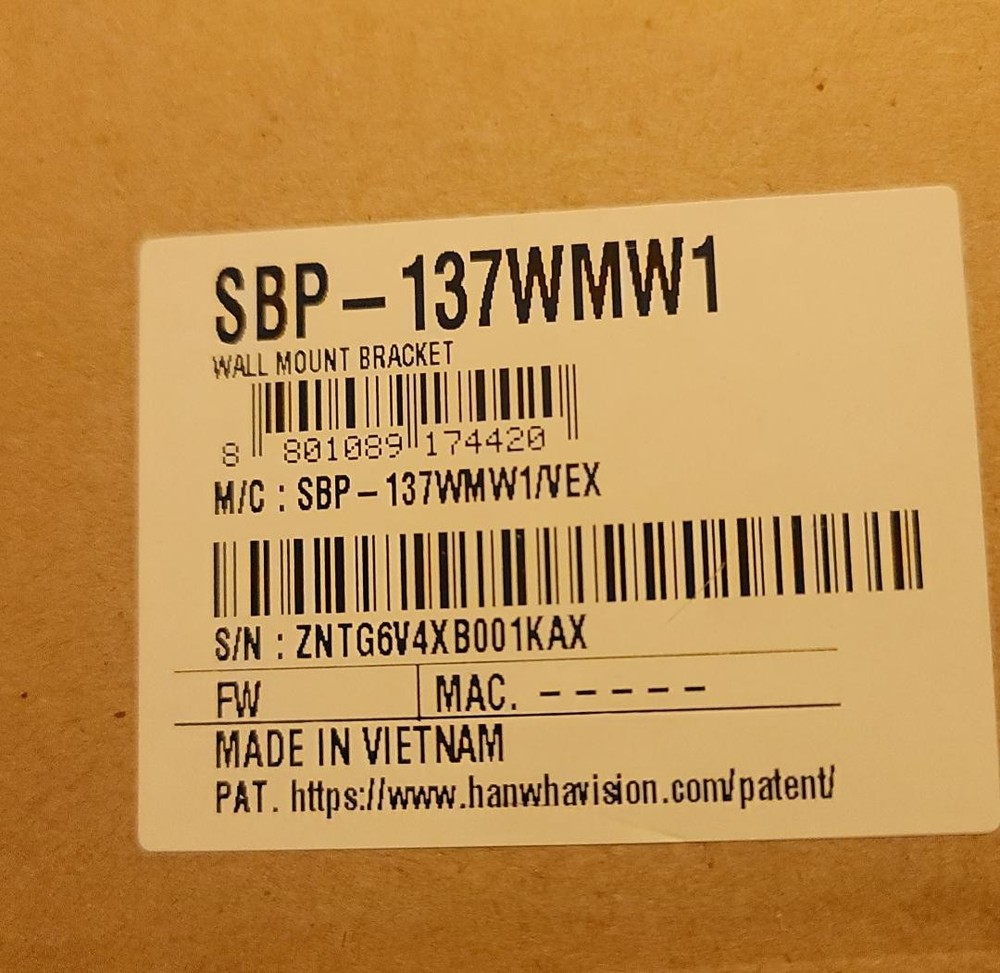 Hanwha SBP-137WMW1 Wall Mount Bracket