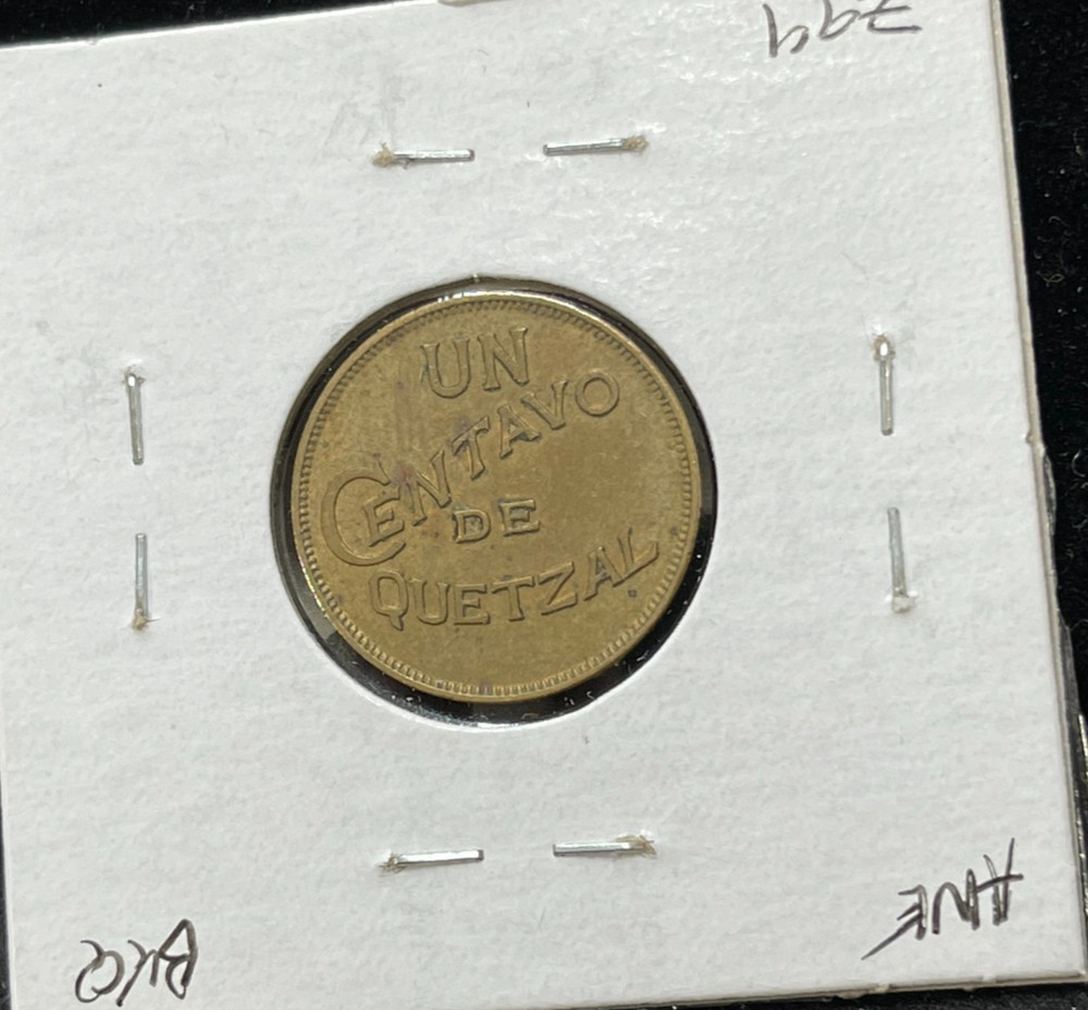 1938 Guatemala One Centavo Coin High Grade