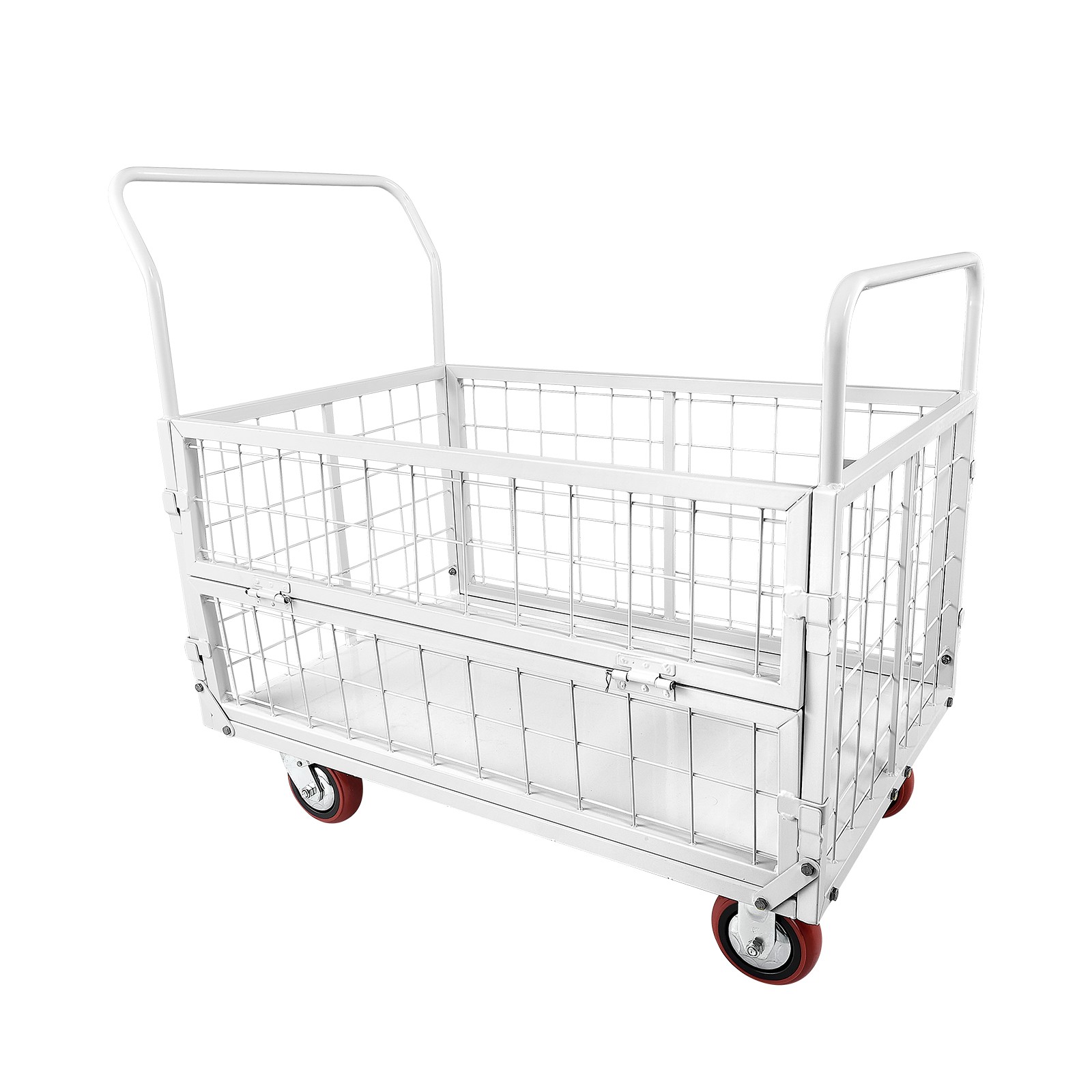 Uimoso Foldable Platform Cart with Cage, 2000 lbs Capacity, 6-in-1 Hand Truck