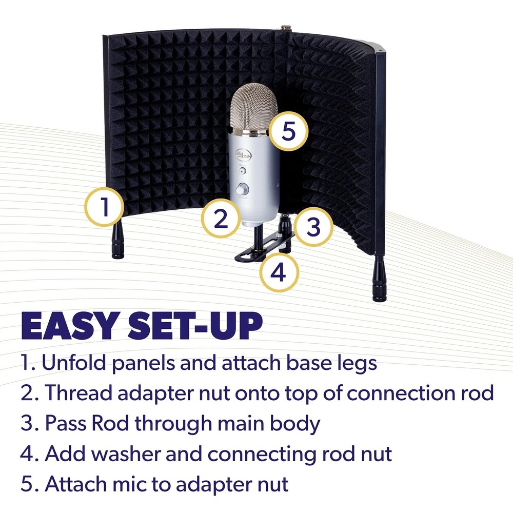 PRO Isolation Shield - Microphone Reflection Filter for Recording - Mic Studi