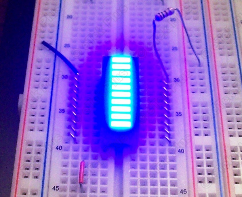 12x BLUE LED Color 10-SEGMENT Light BAR GRAPH Display Array GRAY-FACE - USA