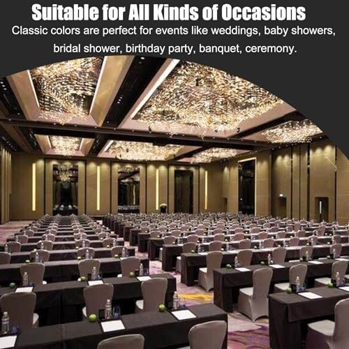 2 Pack 6FT Black Fitted Tablecloths for 6ft Rectangle Tables, Washable Polyester