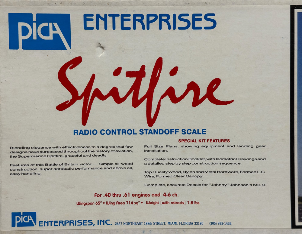 Pica 65" Spitfire RC Airplane Kit