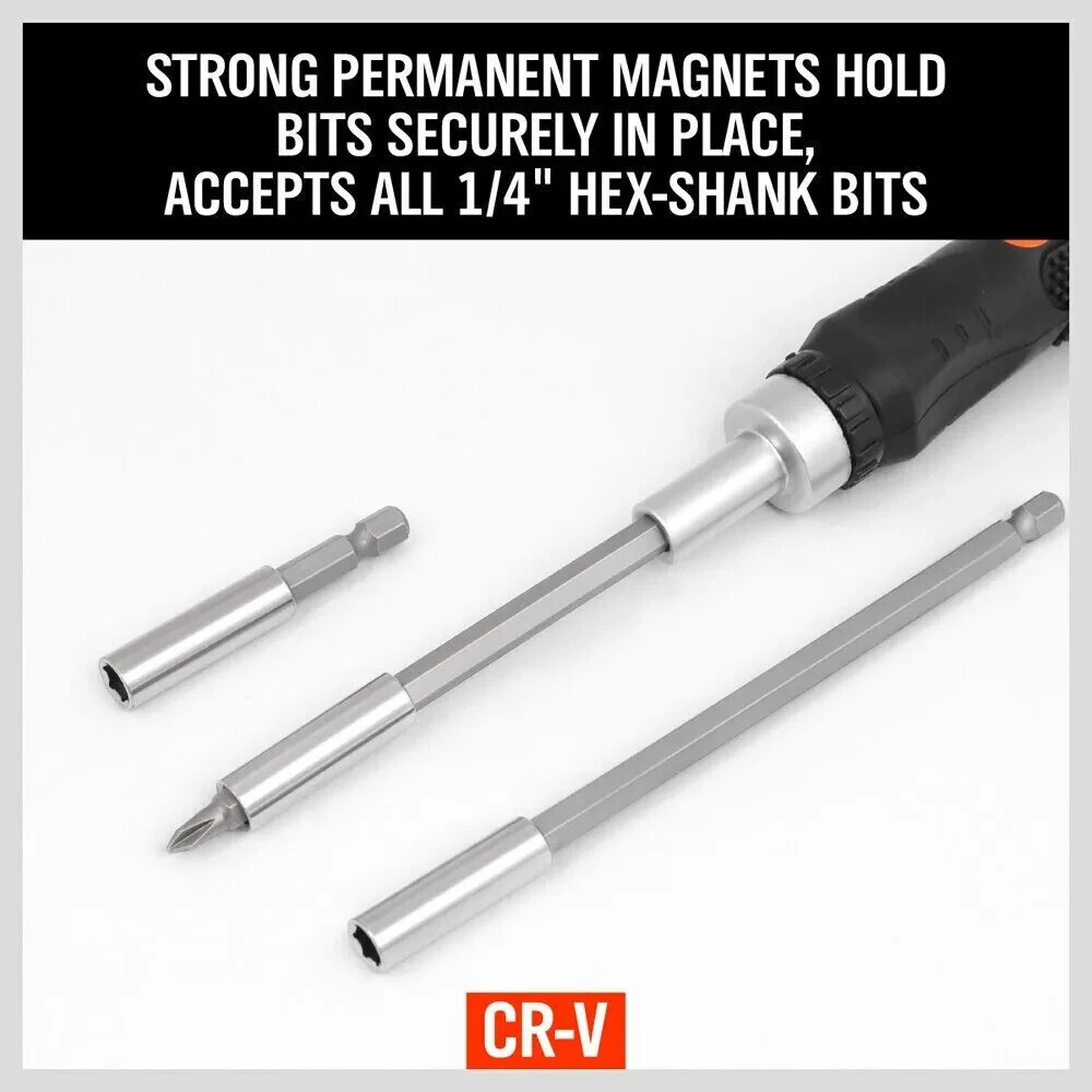 New 3Pc Magnetic Extension Socket Drill Bit Holder Screwdriver 1/4 Hex Quick