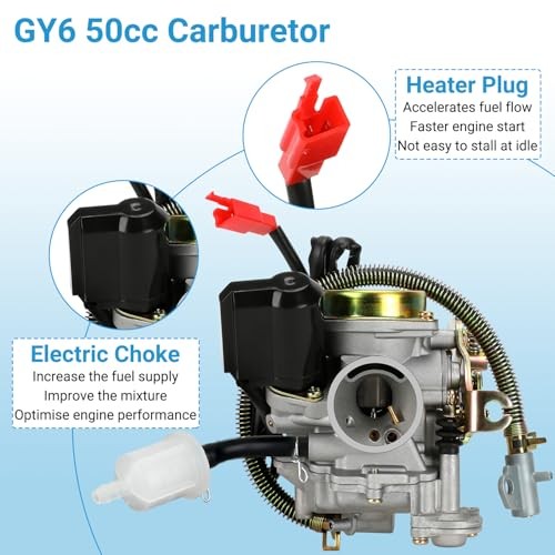 GY6 50cc Carburetor PD18J Carb Kit Compatible with Tao tao 49cc 50 ATM50 Pony