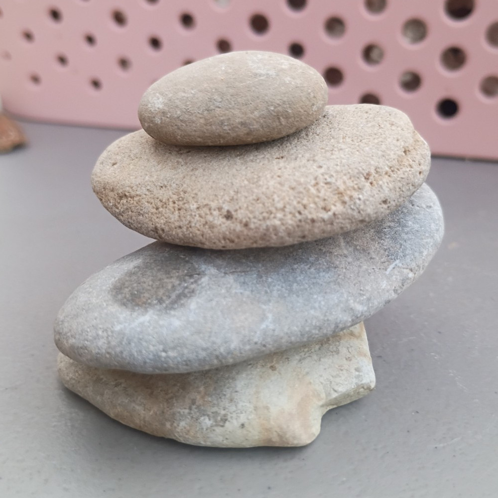 Assorted Smooth Gray Beige Stones Decorative Pebbles Set